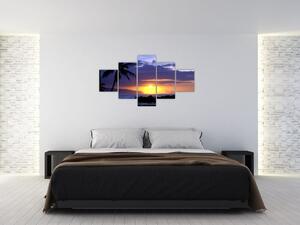 Obraz západu slunce nad mořem (125x70 cm)