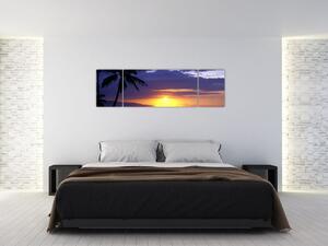 Obraz západu slunce nad mořem (170x50 cm)