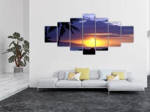 Obraz západu slunce nad mořem (210x100 cm)