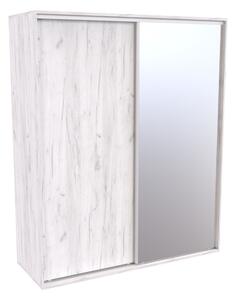 Šatní skříň FLEXI 2 se zrcadlem Varianta barvy: Dub natur (dub sonoma), Šířka: 200 cm, Výška: 220 cm