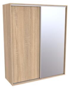 Šatní skříň FLEXI 2 se zrcadlem Varianta barvy: Dub natur (dub sonoma), Šířka: 180 cm, Výška: 240 cm