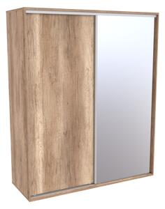 Šatní skříň FLEXI 2 se zrcadlem Varianta barvy: Bílá, Šířka: 220 cm, Výška: 220 cm