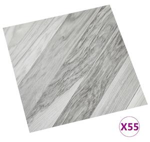 Samolepicí podlahové desky 55 ks PVC 5,11 m² šedé pruhované