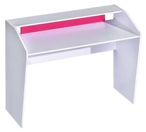 Psací stůl 120 Tofiko TO09, Barva: bílý / bílý + růžovy Mirjan24 5902928233988