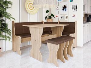 Kuchyňský sedací kout + stůl se stoličkami Samot, Barva: dub sonoma + alfa 08 Mirjan24 5902928267693