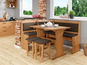 Kuchyňský sedací kout + stůl se stoličkami Mexic, Barva dřeva: olše, Potah: Peru 05 Mirjan24 5902928305364