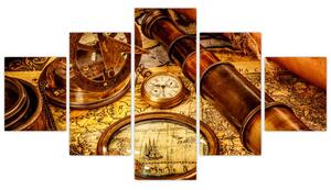 Obraz - Historické pomůcky námořníků (125x70 cm)
