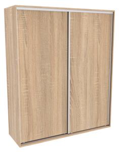 Šatní skříň FLEXI 2 s posuvnými dveřmi Varianta barvy: Dub natur (dub sonoma), Šířka: 200 cm, Výška: 240 cm