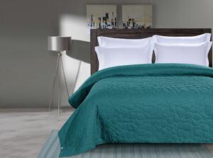 Tyrkysový přehoz na postel se vzorem STONE 200x220 cm