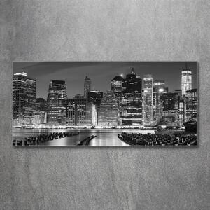 Moderní skleněný obraz z fotografie Manhattan noc osh-94703555