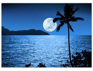 Skleněný obraz - Měsíc nad mořskou hladinou (70x50 cm)