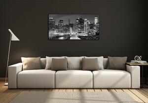 Moderní skleněný obraz z fotografie Manhattan noc osh-94703555