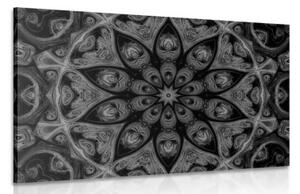 Obraz hypnotická Mandala v černobílém provedení - 90x60 cm