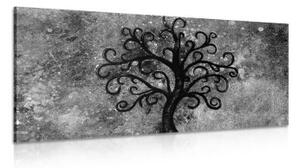 Obraz černobílý strom života - 100x50 cm