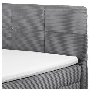 Postel s matrací a topperem TIJUANA 6 tmavě šedá, 180x200 cm
