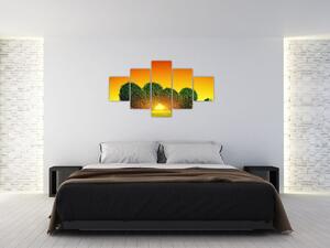 Obraz - Srdce v korunách stromů (125x70 cm)