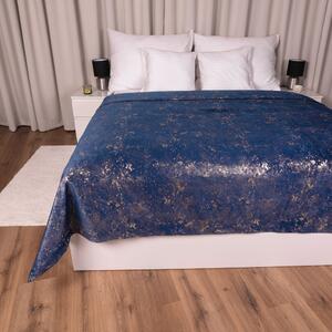Biante Sametový přehoz na postel Isabela IBL-005 Gold Design královsky modrá 140x200 cm