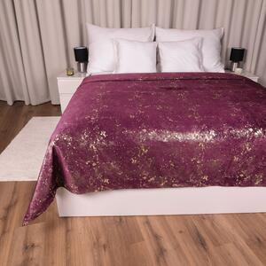Biante Sametový přehoz na postel Isabela IBL-006 Gold Design vínový 140x200 cm