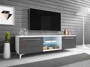 TV stolek Cleo XIII-W, Barva: bílý / šedý lesk Mirjan24 5902928368697
