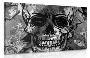 Obraz lebka v černobílém provedení - 120x80 cm
