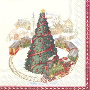 Dům Vánoc Vánoční papírové ubrousky Vánoční vláček 20 ks