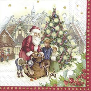Dům Vánoc Vánoční papírové ubrousky Santa a dětí 20 ks