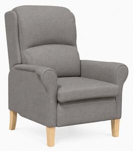 Křeslo relaxační, odpočinkové, ušák, dřevo/textil, 101x95x75 cm, přírodní/taupe, Dekorino KR20260039