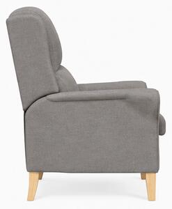 Křeslo relaxační, odpočinkové, ušák, dřevo/textil, 101x95x75 cm, přírodní/taupe, Dekorino KR20260039