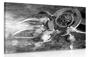 Obraz lapač snů v černobílém provedení - 90x60 cm