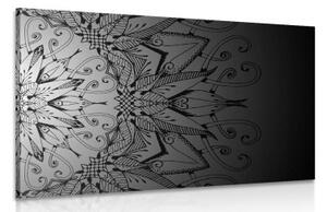 Obraz Mandala v černobílém provedení - 60x40 cm