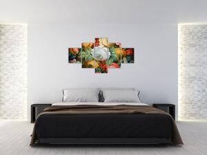 Obraz malované kytice květin (125x70 cm)