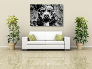 Obraz ilustrace psa v černobílém provedení - 60x40 cm
