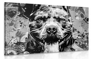 Obraz ilustrace psa v černobílém provedení - 90x60 cm