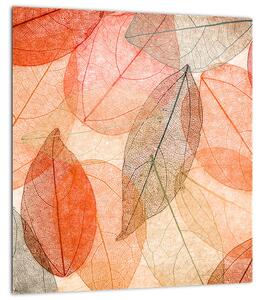 Obraz malovaného podzimního listí (30x30 cm)