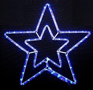 Vánoční LED dekorace, hvězda, stálé svícení, 52cm Barva: Modrá