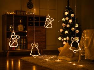 Vnitřní LED vánoční závěs - sněhuláci a zvony, 3m, 138 LED Barva: Studená bílá