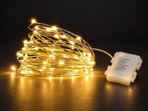 Venkovní vánoční mikro řetěz na baterie, teplá bílá, 10m, 100 LED, 8 programů