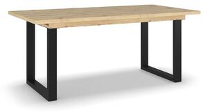 VerDesign MORI jídelní stůl rozkládací, dub artisan/nohy černý kov