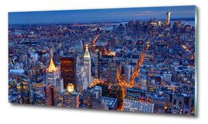 Moderní skleněný obraz z fotografie Manhattan noc osh-96722456