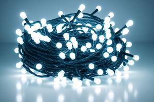 Vánoční LED řetěz s kuličkami - Cherry, 10m, 100 LED diod, studená bílá, propojovatelný