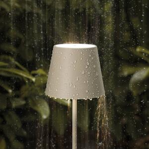 LED stolní lampa Nuindie aku, kulatá, 38cm, béžová