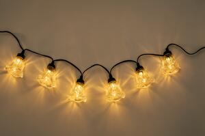 Světelný řetěz – květy povijnice, teplá bílá, 10 m, 10 LED
