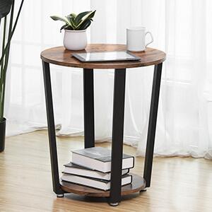 Goleto STYLES minimalistický odkládací stolek Ø55 x 65 cm | černý
