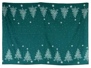 Ubrus s vánočním motivem, stromek na zeleném podkladu, 130x160 cm,100 % polyeste UBR047