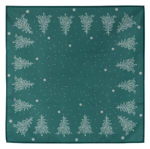 Ubrus s vánočním motivem, stromek na zeleném podkladu, 80x80 cm,100 % polyester UBR046