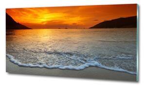 Foto obraz sklo tvrzené Západ slunce moře osh-97995760