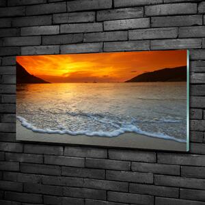 Foto obraz sklo tvrzené Západ slunce moře osh-97995760