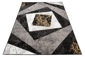 Chemex Moderní koberec Tap - čtverce 2 - černý/žlutý Rozměr koberce: 80x150 cm