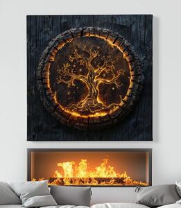 Obraz na plátně - Strom života Grand Fierro, dřevo styl FeelHappy.cz Velikost obrazu: 40 x 40 cm