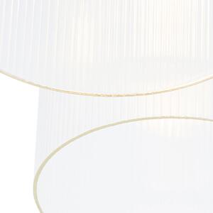 Art Deco stropní svítidlo zlaté se sklem 3-světlo - Laura